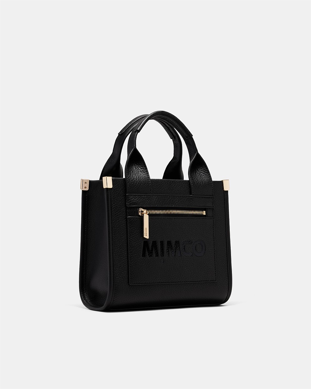 Black Light Gold Patch Leather Mini Tote Bag - Bags | Mimco