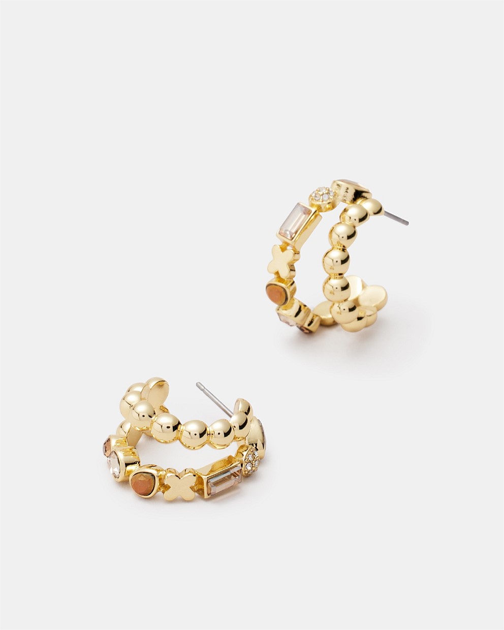 Gold Paradisal Double Hoop Earrings - Hoop Earrings | Mimco