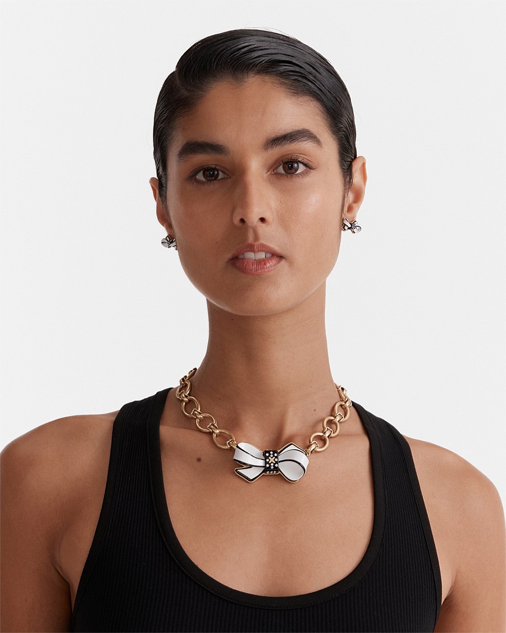 Black White Revival Choker Necklace - Necklaces | Mimco