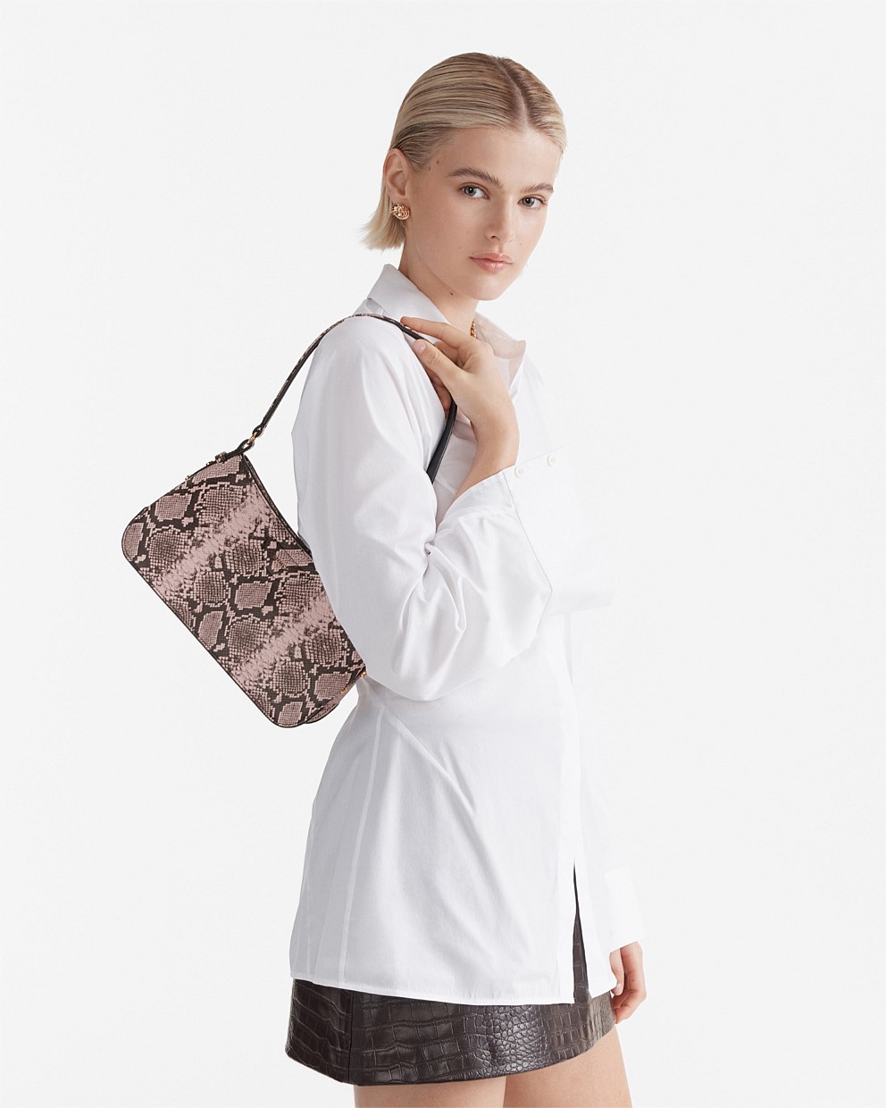 Blush Snake Eclipse Shoulder Bag - Shoulder Bags | Mimco