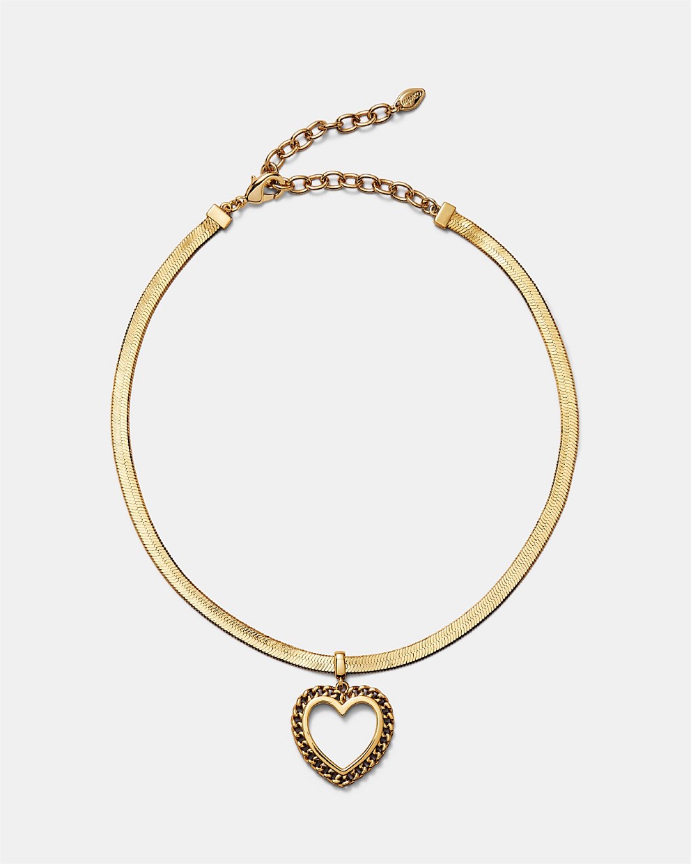 Chained Heart Choker Necklace