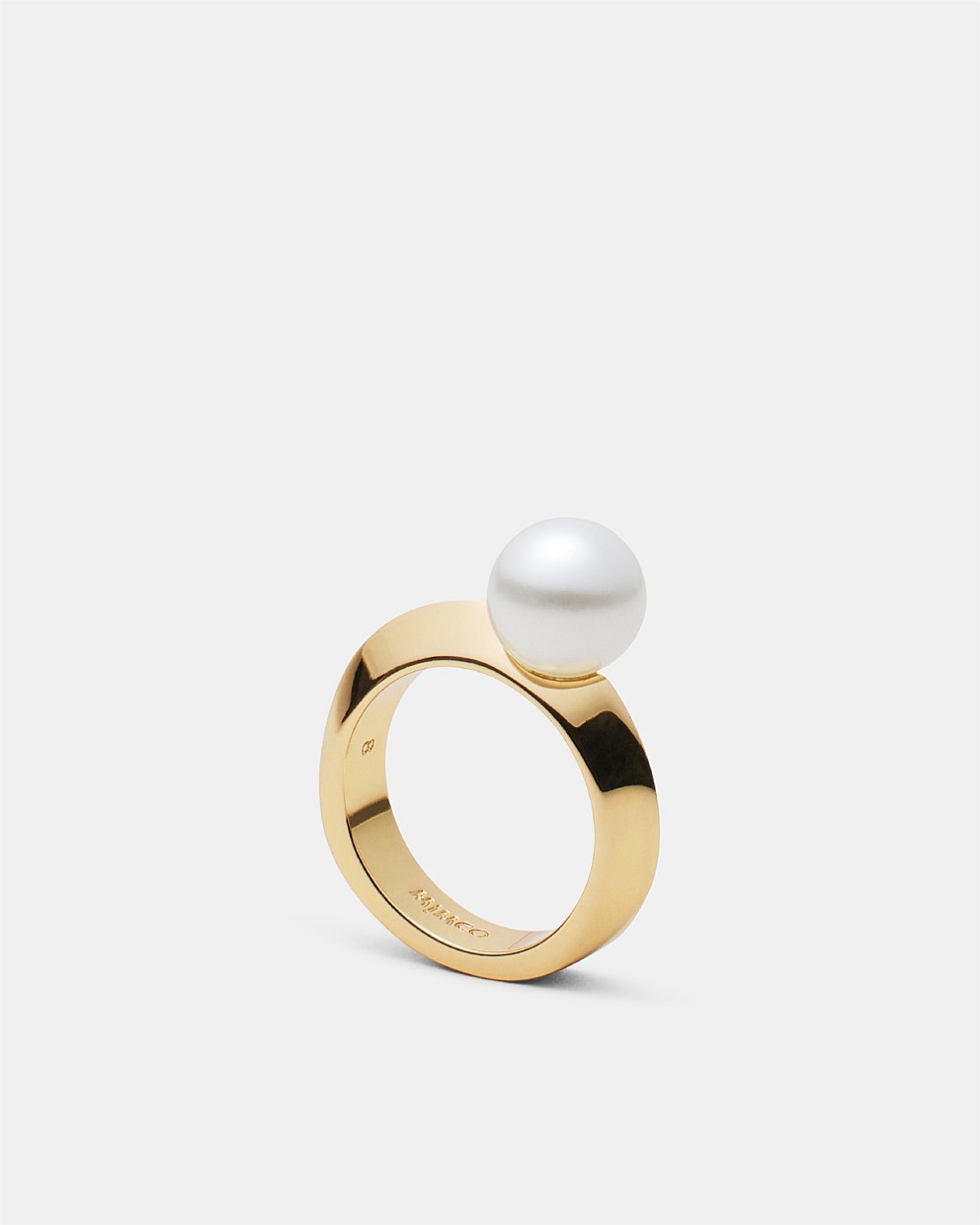 Gold The Edge Pearl Ring - Gold Rings | Mimco