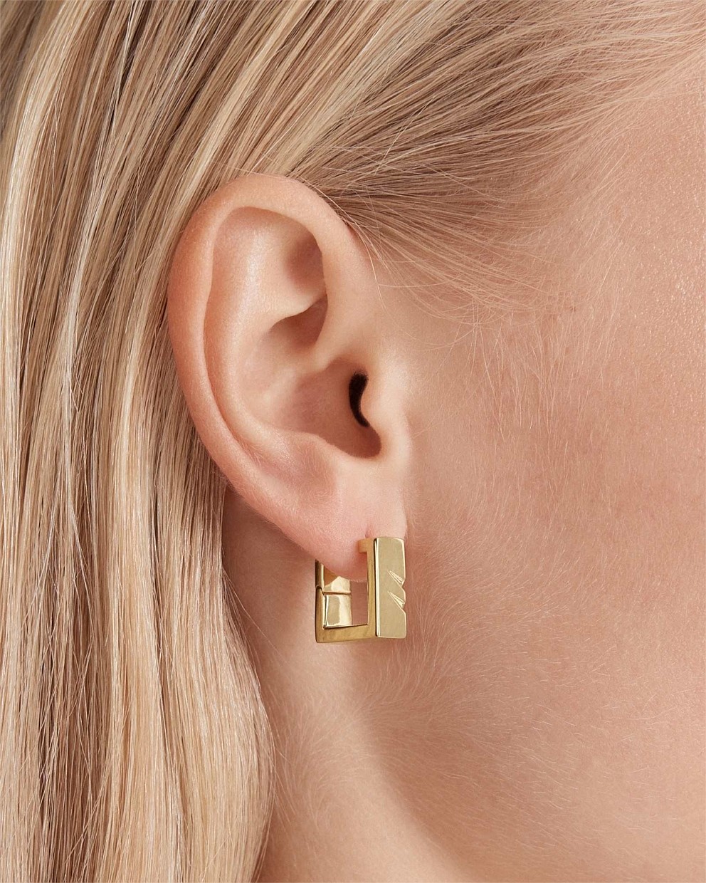 Instrumental Square Huggie Hoop Earrings