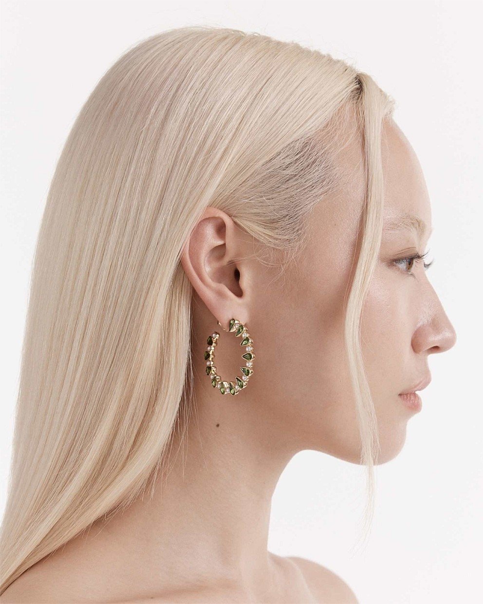 Pull Up To The Bumper Crystal Hoop Earrings