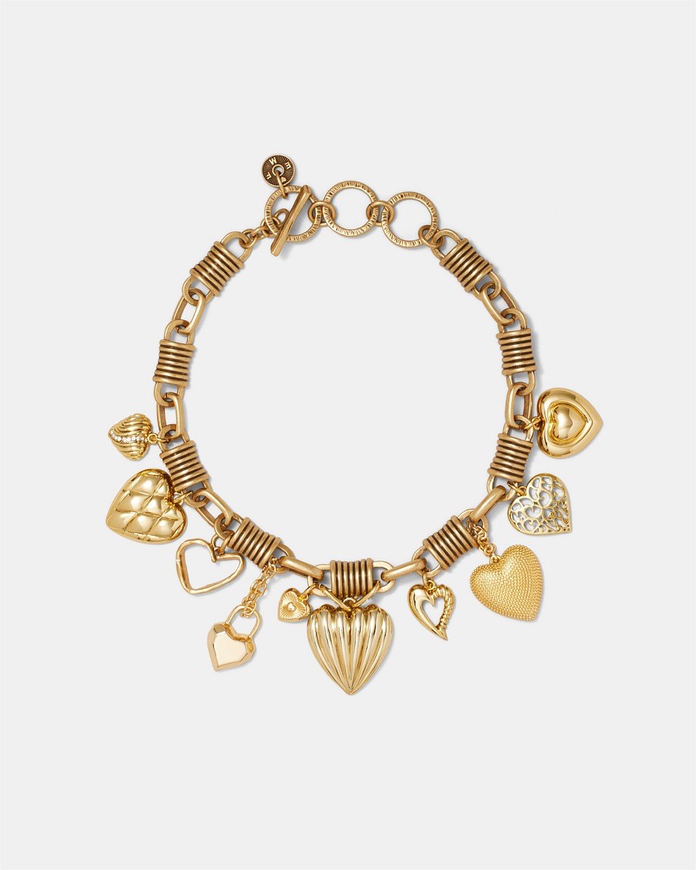 Paris Heart Charm Statement Necklace