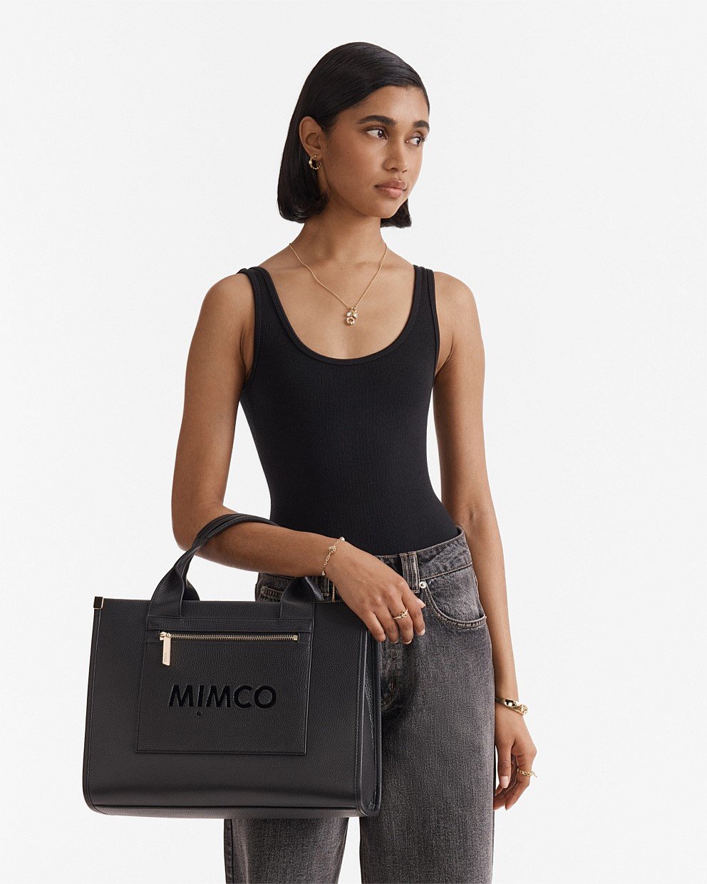 Patch Leather Tote Bag