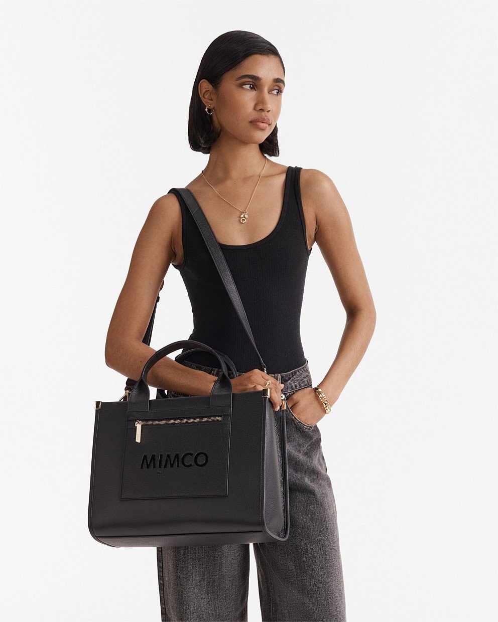 Patch Leather Tote Bag