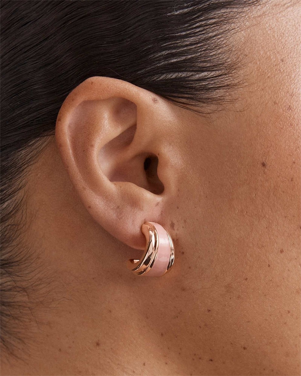 Mini Enamel Hoop Earrings