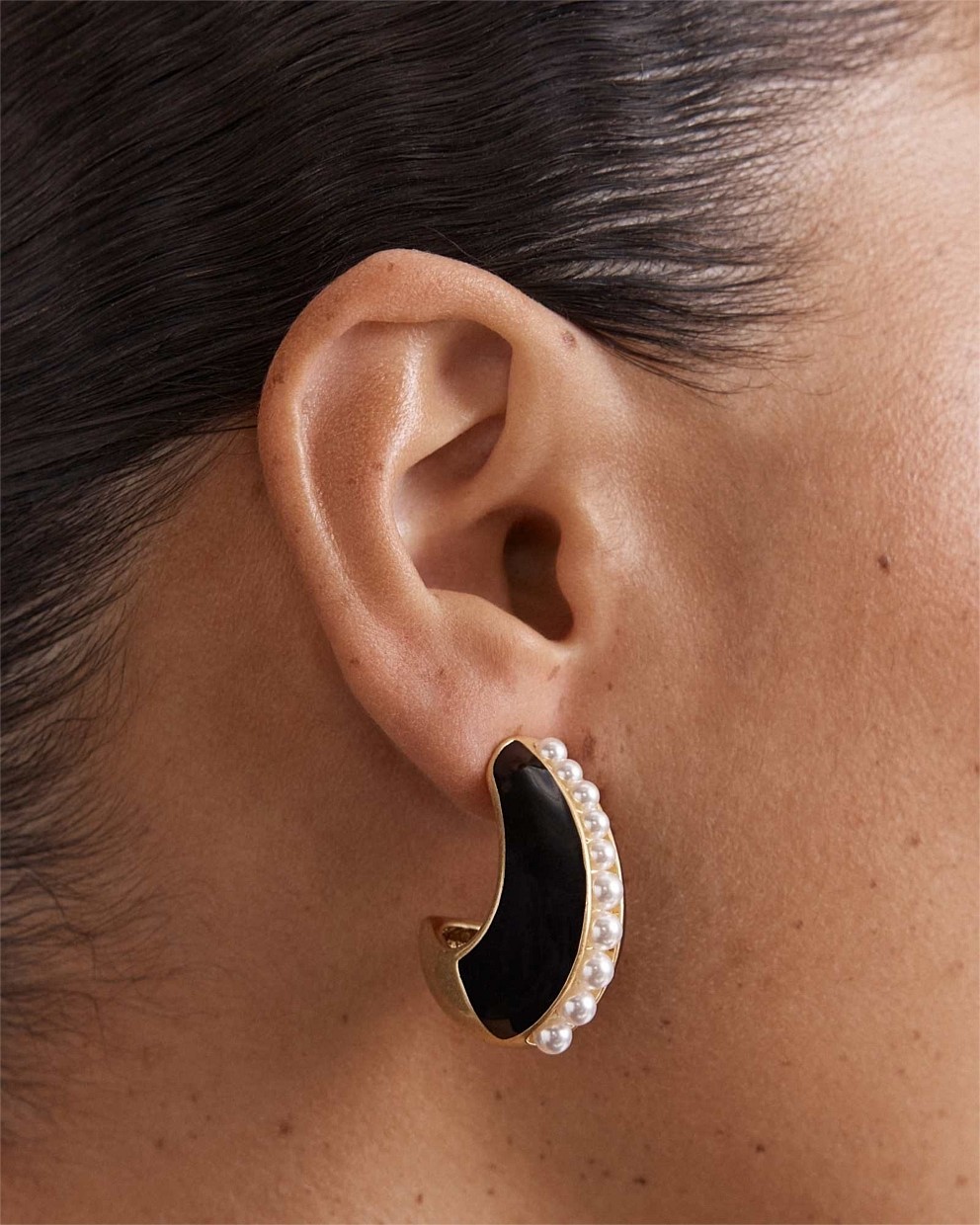 Costal Pearl Hoop Earrings