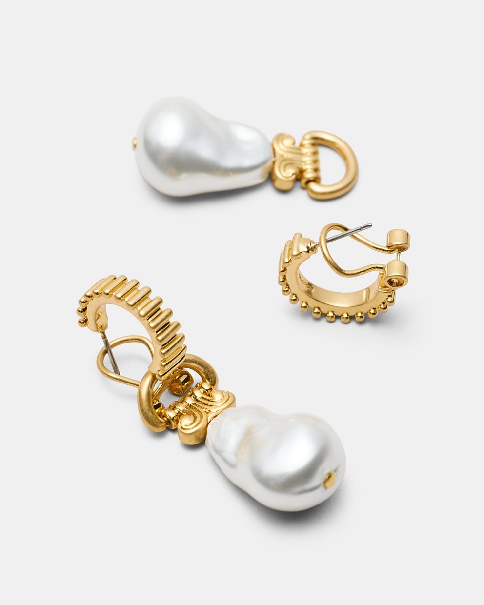 Goddess Pearl Hoop Earrings