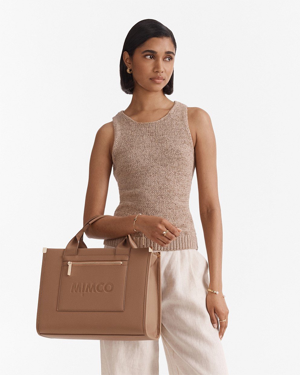Patch Leather Tote Bag
