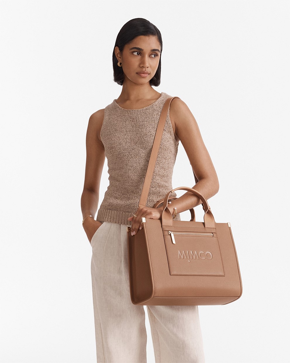 Patch Leather Tote Bag