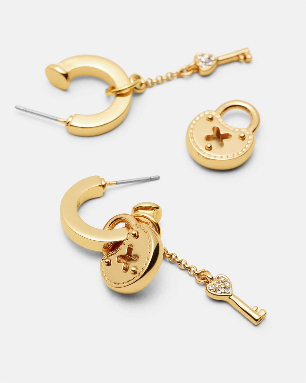 Lockette Charm Hoop Earrings