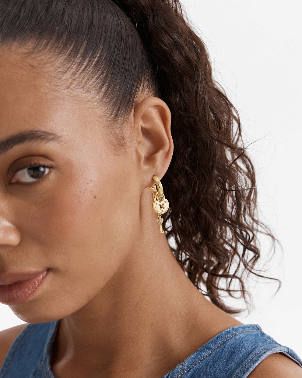 Lockette Charm Hoop Earrings