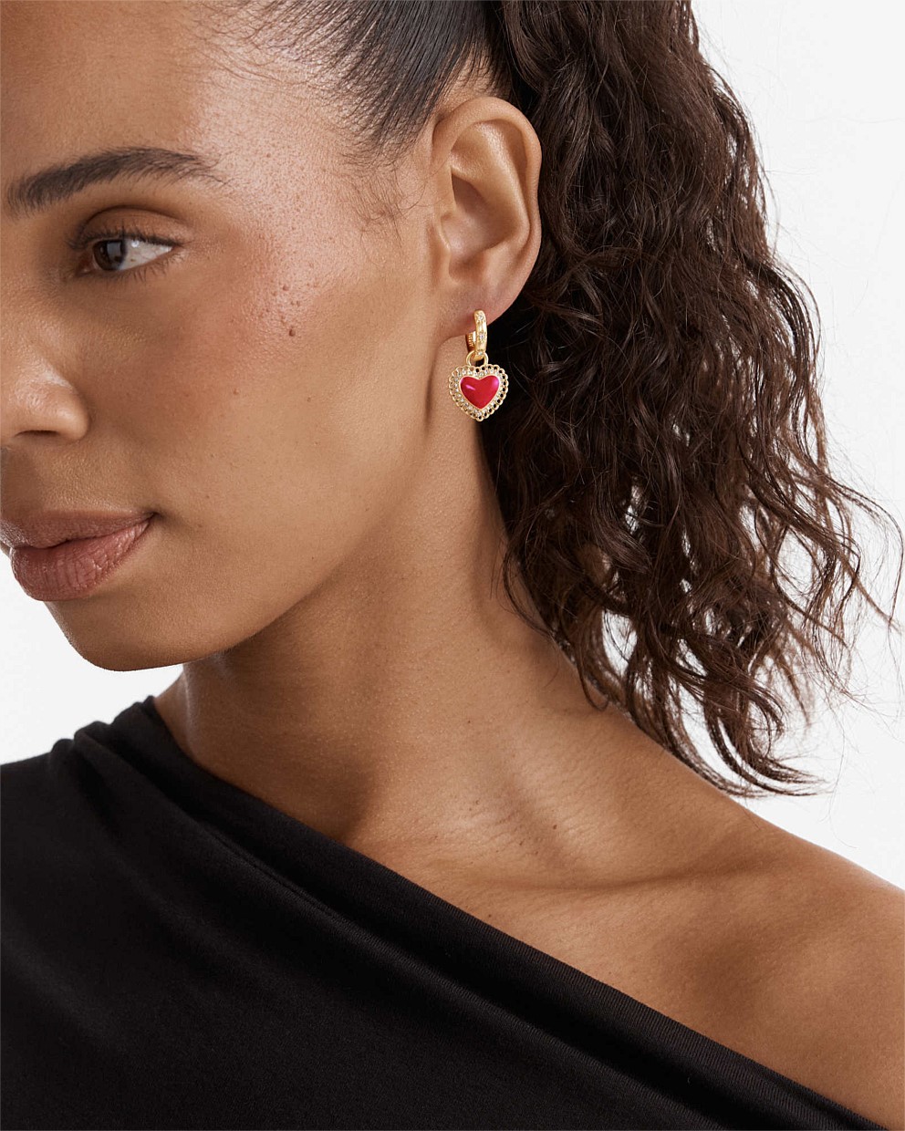 Lace Heart Hoop Earrings