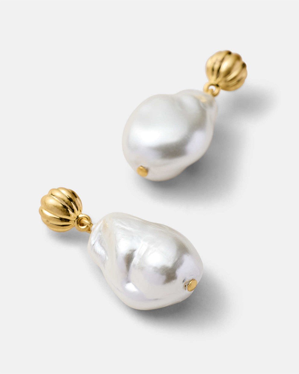 Gilded Pearl Drop Earrings