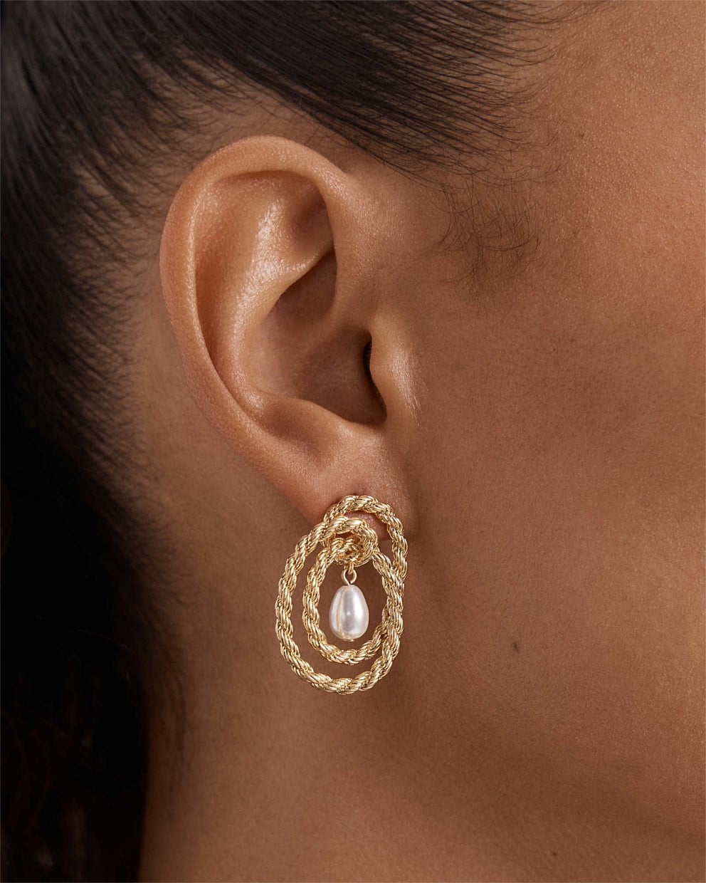 Twine Pearl Stud Earrings