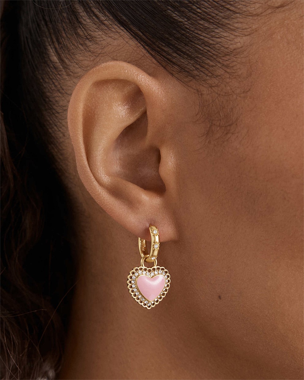Lace Heart Hoop Earrings