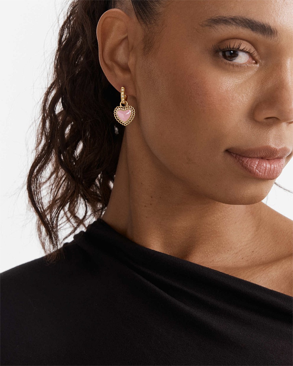 Lace Heart Hoop Earrings