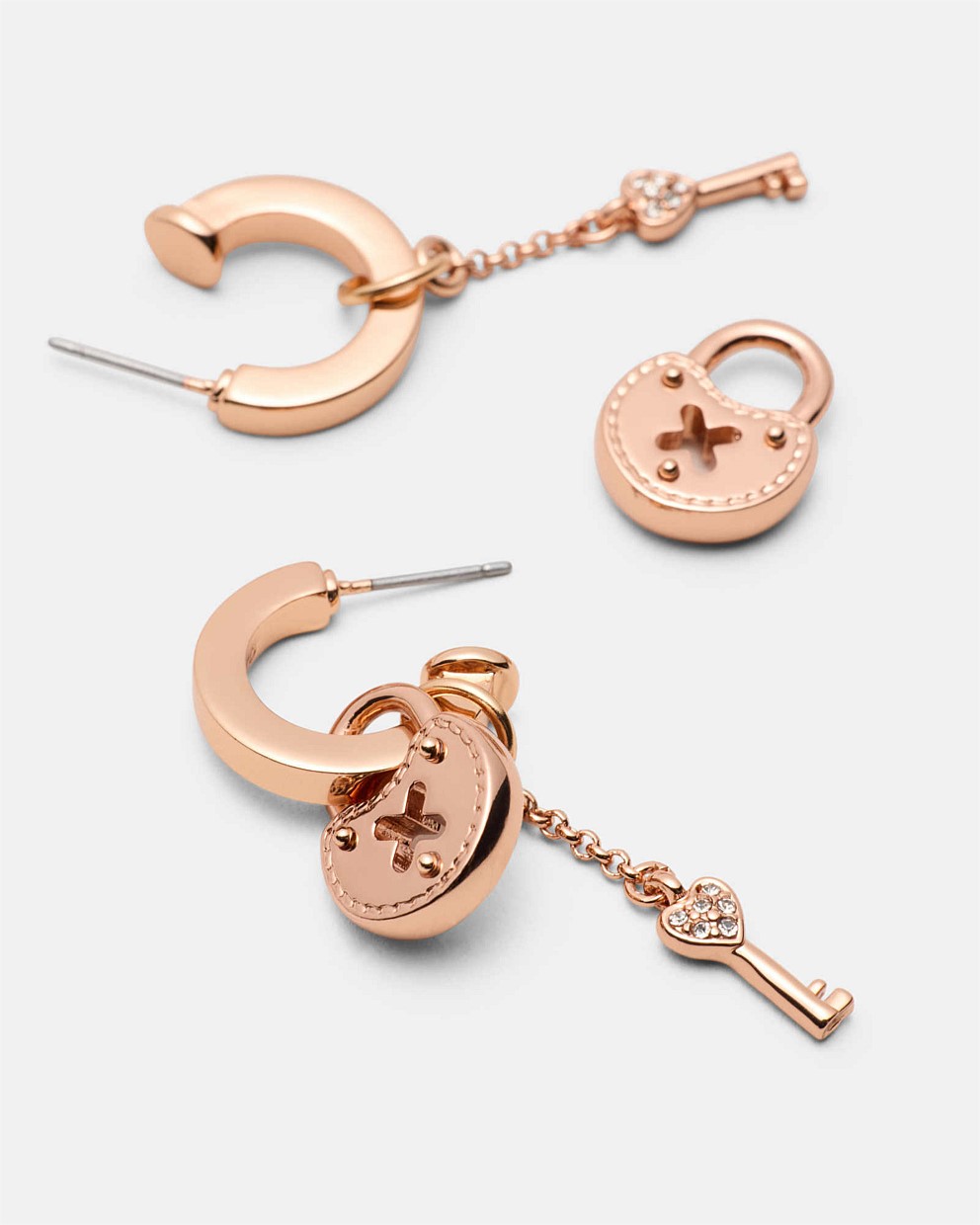 Lockette Charm Hoop Earrings