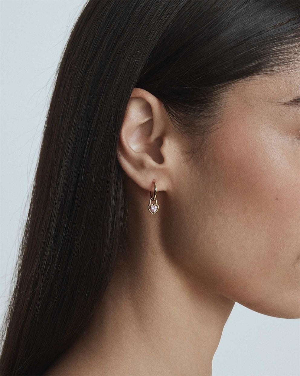 Amour Charm Hoop Earrings