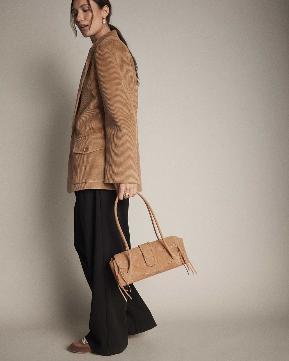 Sable Studded Shoulder Bag