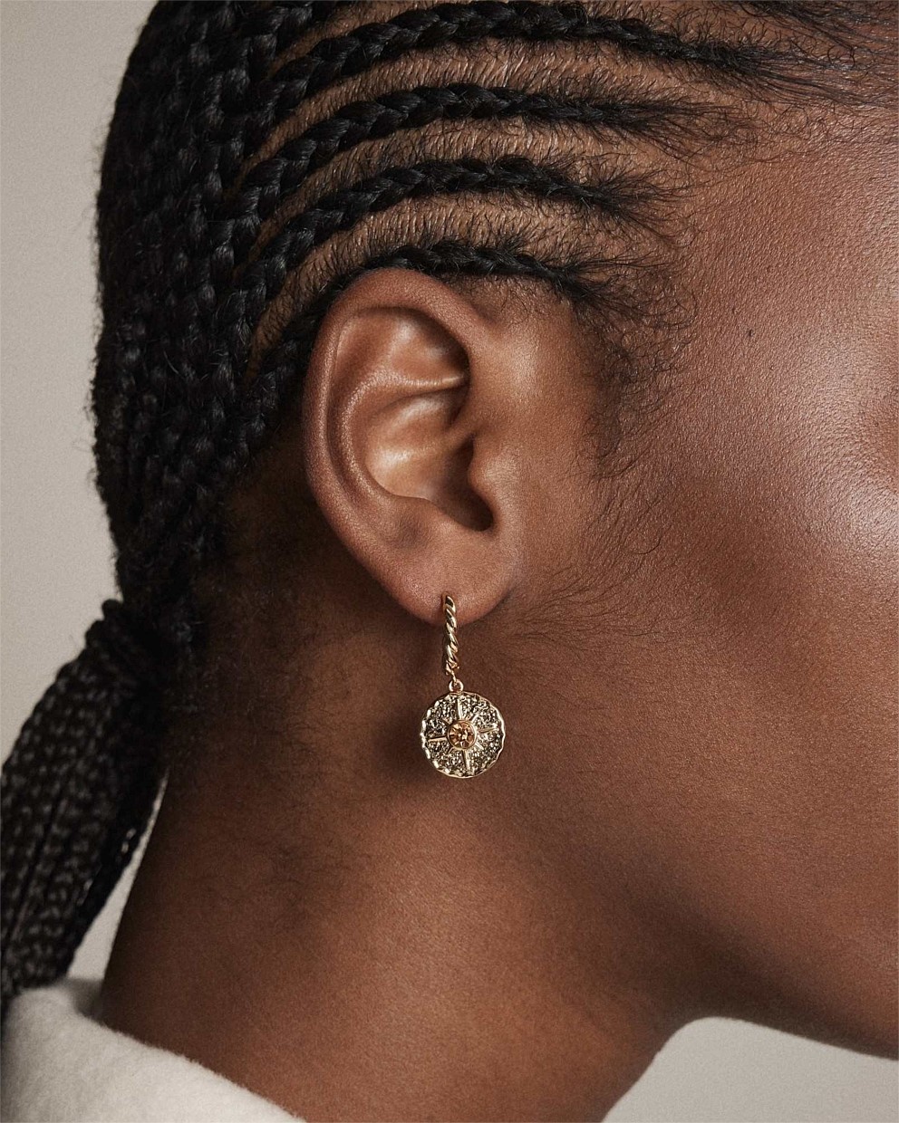 La Chance Charm Hoop Earrings
