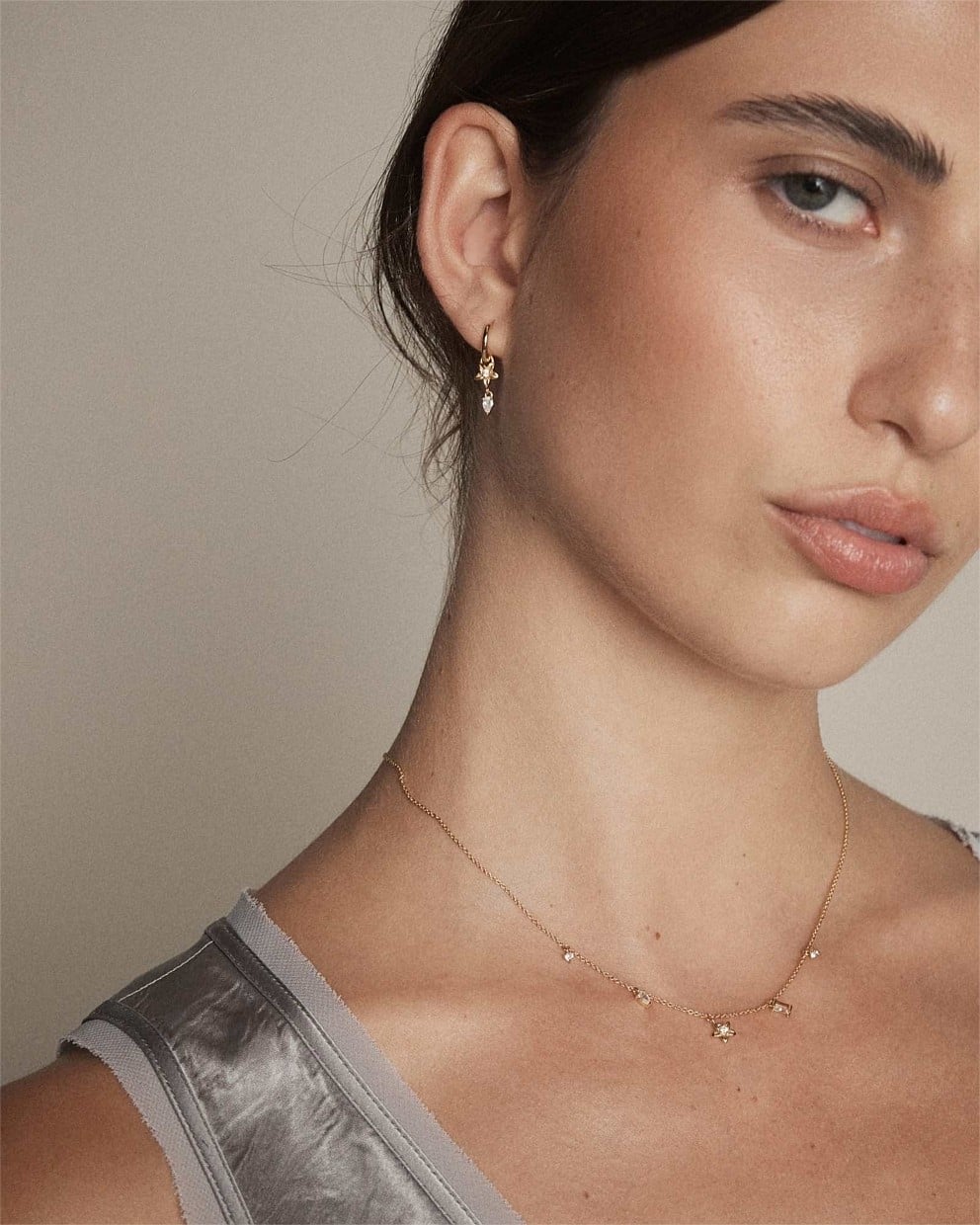 Asteria Charm Hoop Earrings