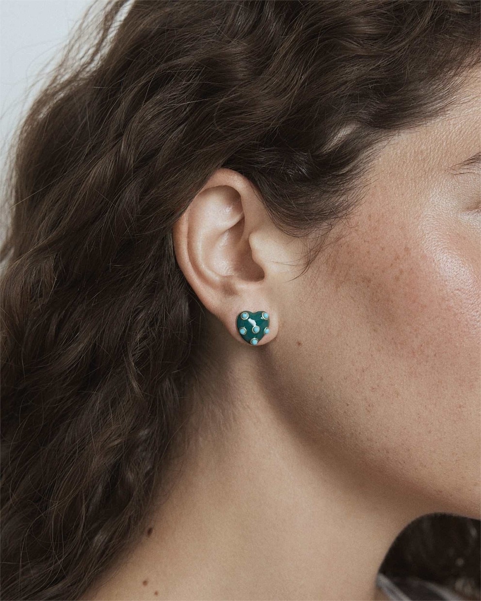 Polka Heart Stud Earrings