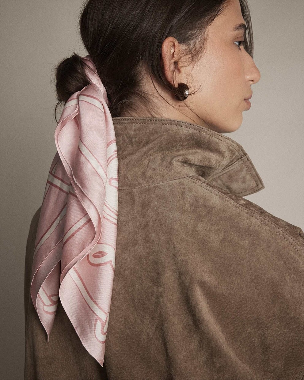 Mim Button Square Scarf